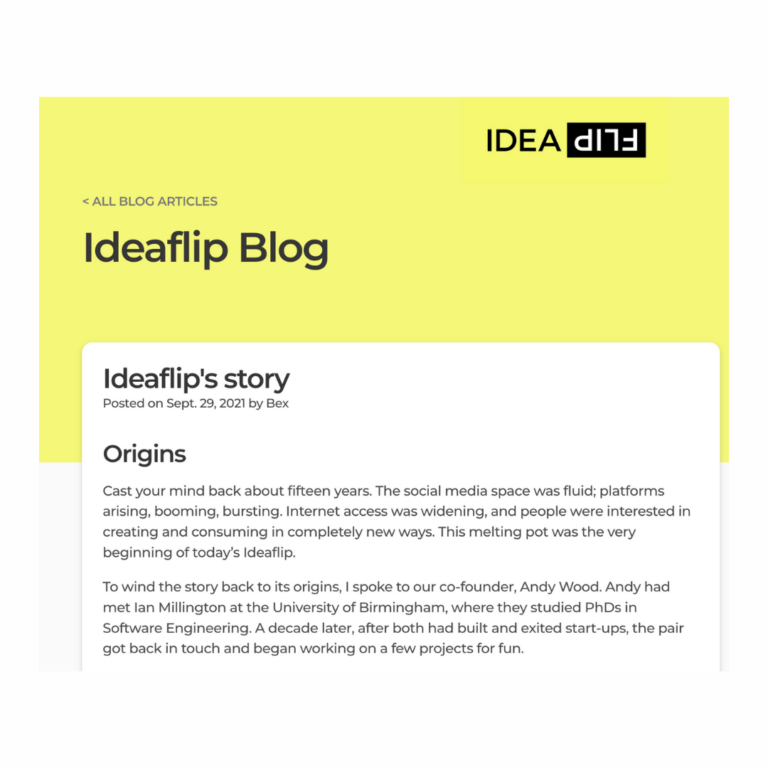 Ideaflip blog screenshot
